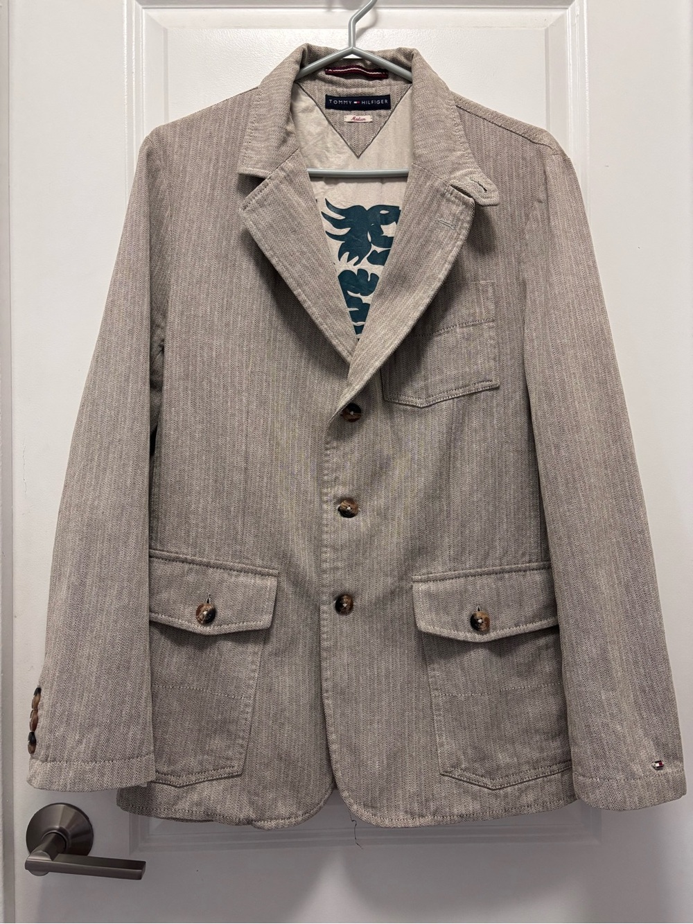 Tommy Hilfiger Light Beige Pinstripe Blazer